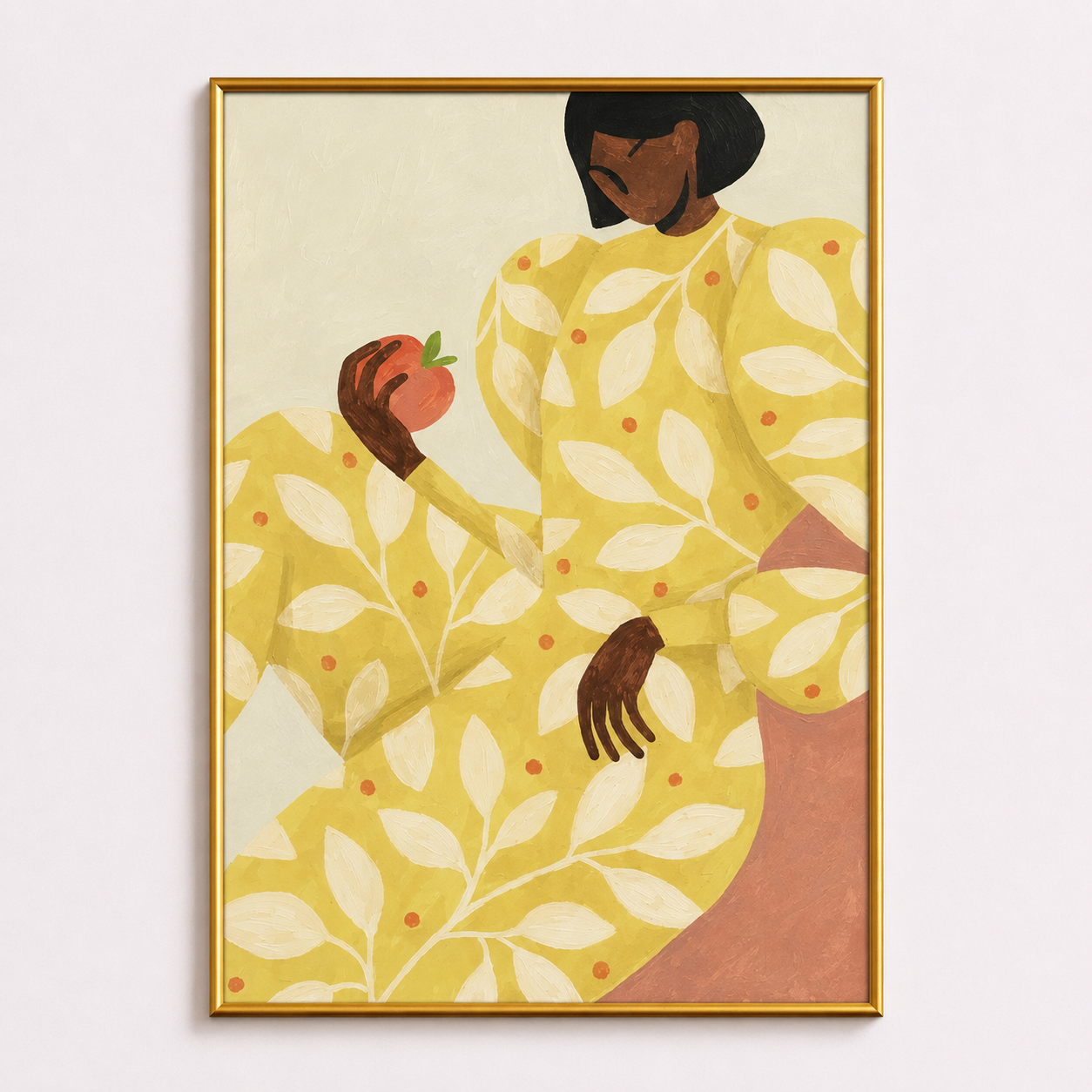 Golden Harvest Muse Poster – Modern Botanical Portrait