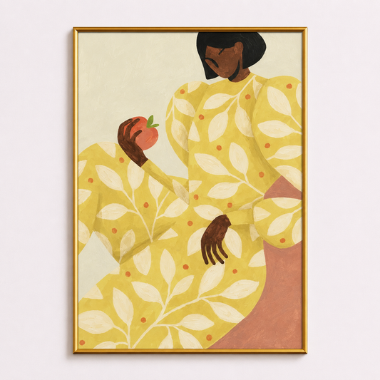 Golden Harvest Muse Poster – Modern Botanical Portrait