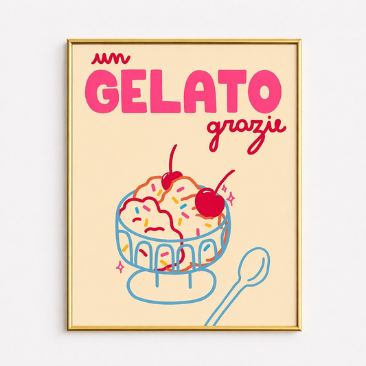 Gelato Grazie – Italian Dessert Wall Art