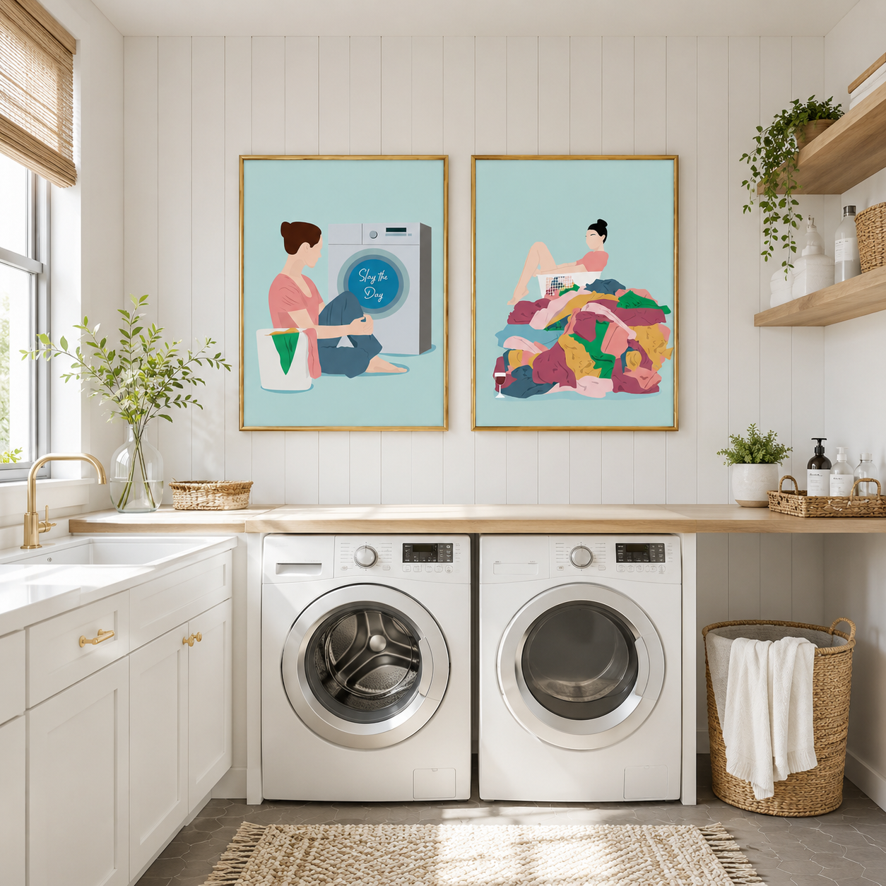 Slay the Day – Laundry Room Motivation Poster