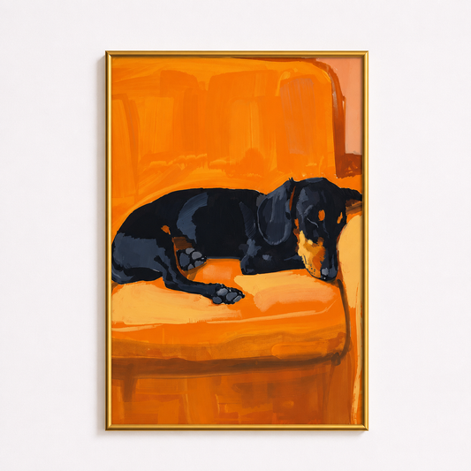 Cozy Dachshund Dreams – Sleeping Dachshund Poster