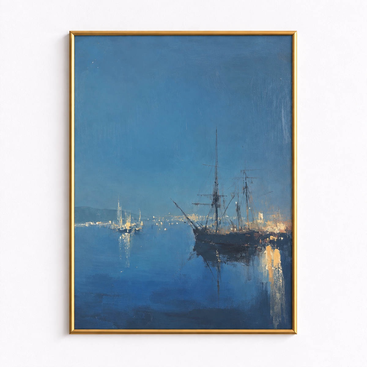 Harbour After Dark Moody Coastal Poster