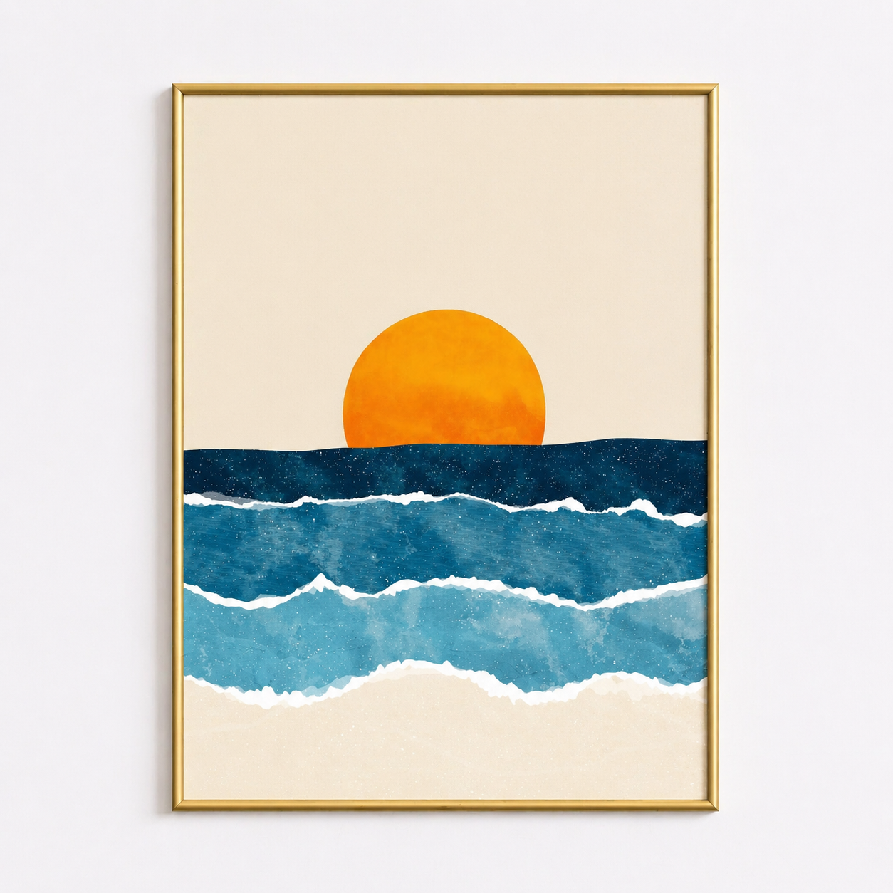 Sunset Waves – Modern Coastal Wall Art Poster