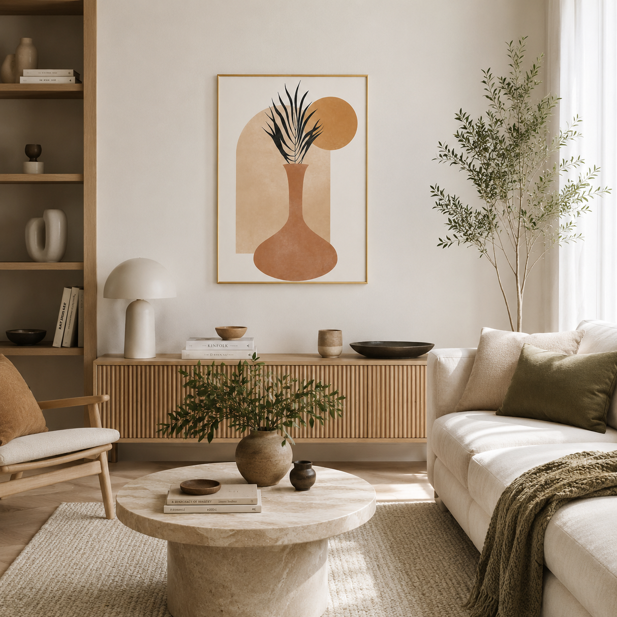 Abstract Boho Vase Poster – Minimal Scandinavian Wall Art
