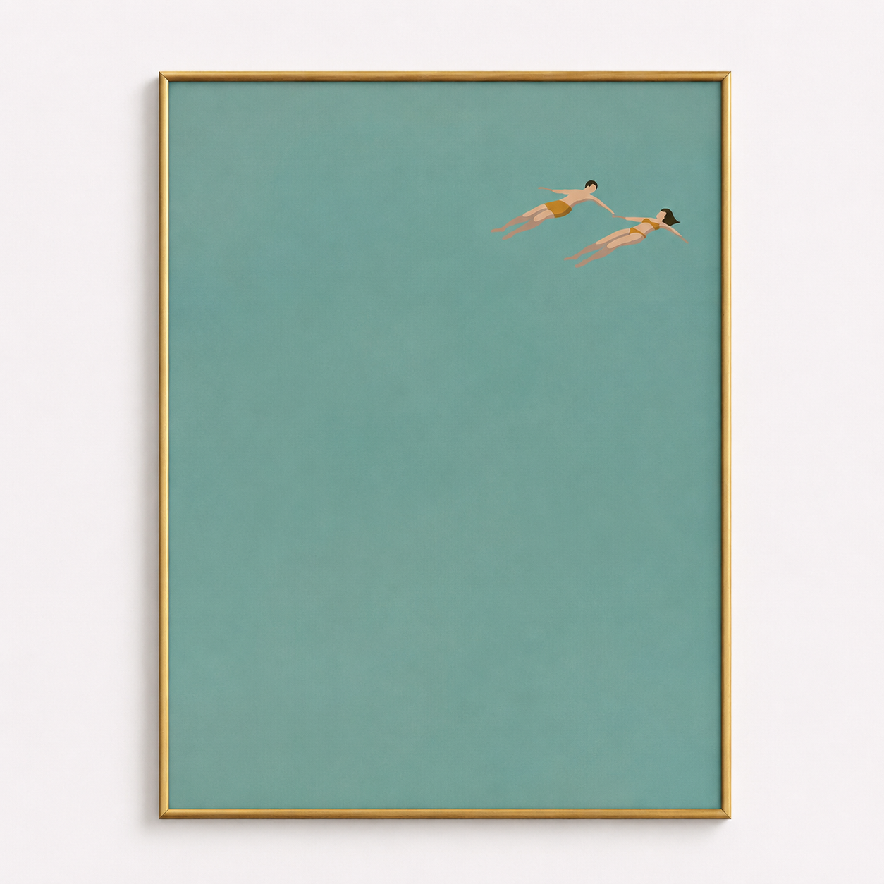 Floating Together Poster – Minimalist Ocean Wall Art