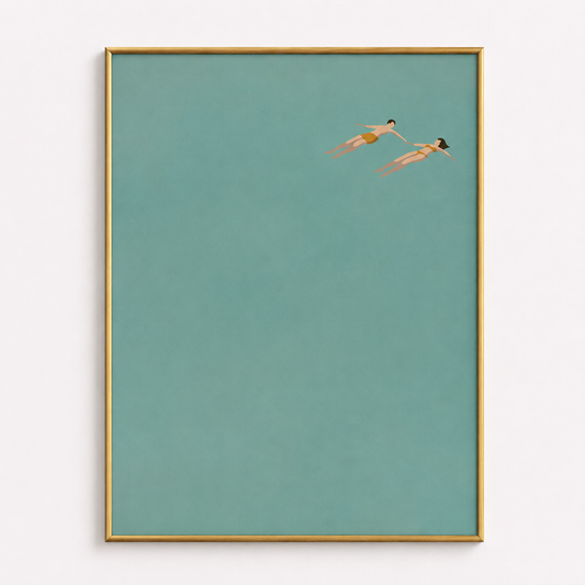 Floating Together Poster – Minimalist Ocean Wall Art