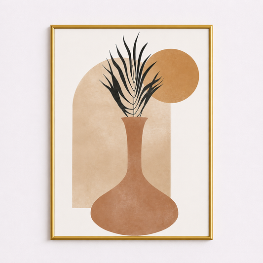Abstract Boho Vase Poster – Minimal Scandinavian Wall Art