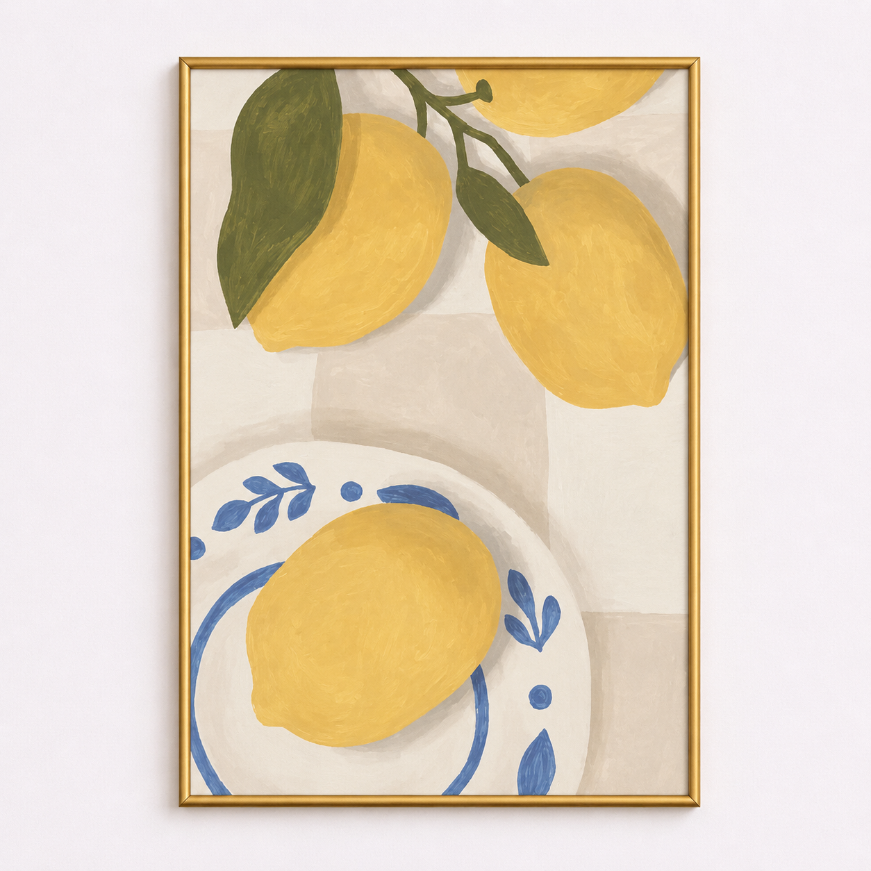 Mediterranean Lemons Poster – Coastal Kitchen Wall Art
