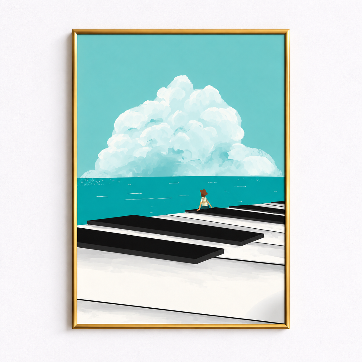 Keys to the Horizon Surreal Piano Art Poster
