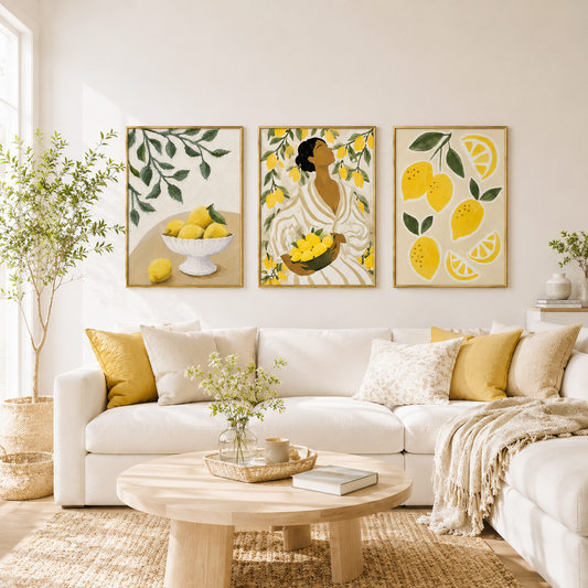 Lemon Harvest Poster – Mediterranean Citrus Wall Art