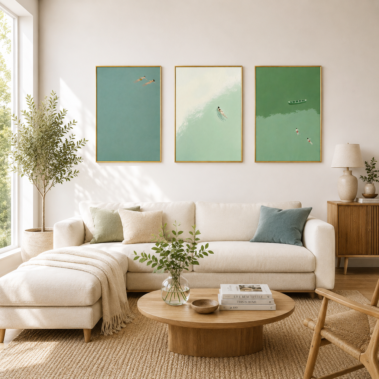 Quiet Tide Together Poster – Minimalist Coastal Wall Art