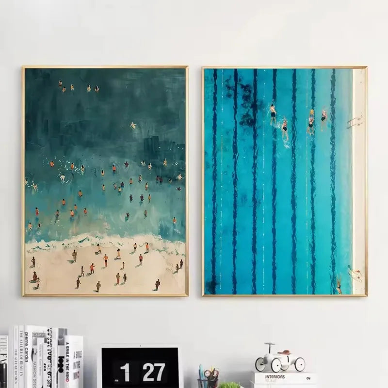 Midnight Tide Poster – Abstract Coastal Beach Wall Art