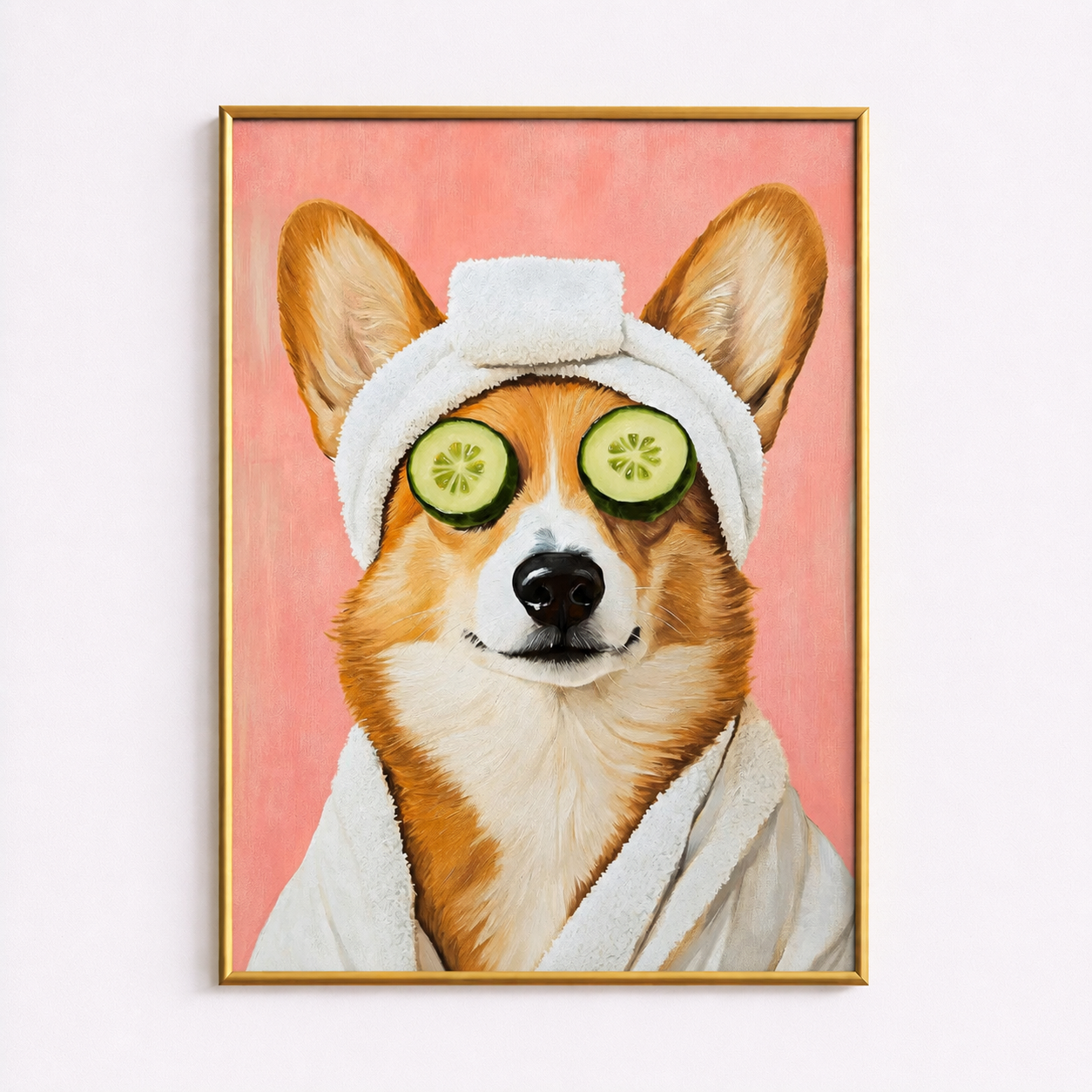 Corgi Spa Day Poster – Cute Dog Bathroom Wall Art