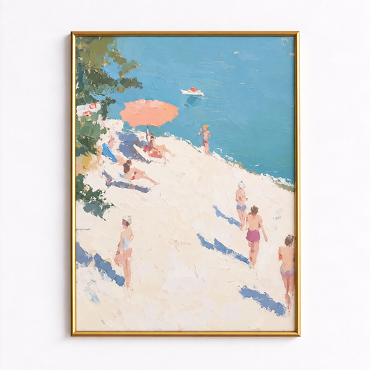 Coral Beach Days Coastal Summer Poster