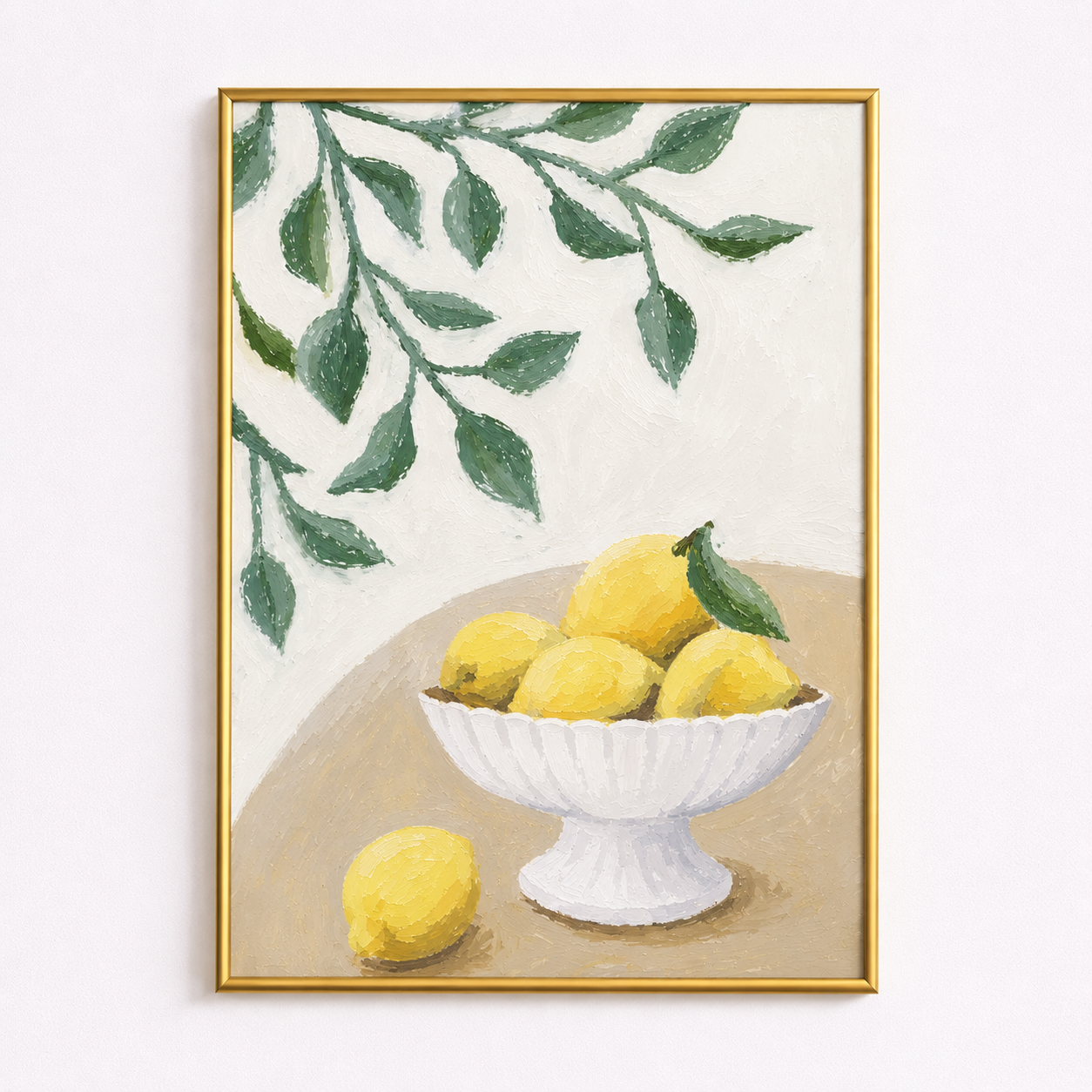 Lemon Still Life Poster – Mediterranean Kitchen Wall Art