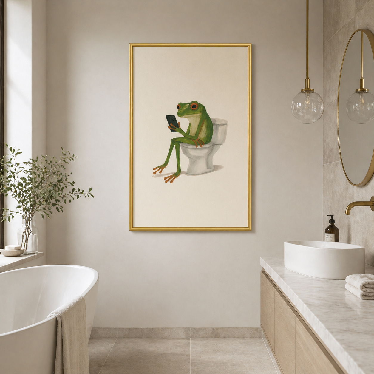 Toilet Break – Funny Frog Poster