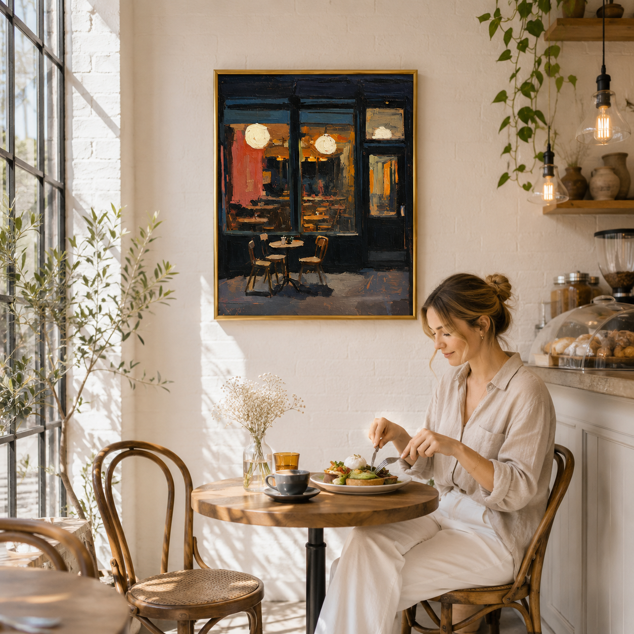 After Hours Café Poster – Moody Parisian Café Wall Art