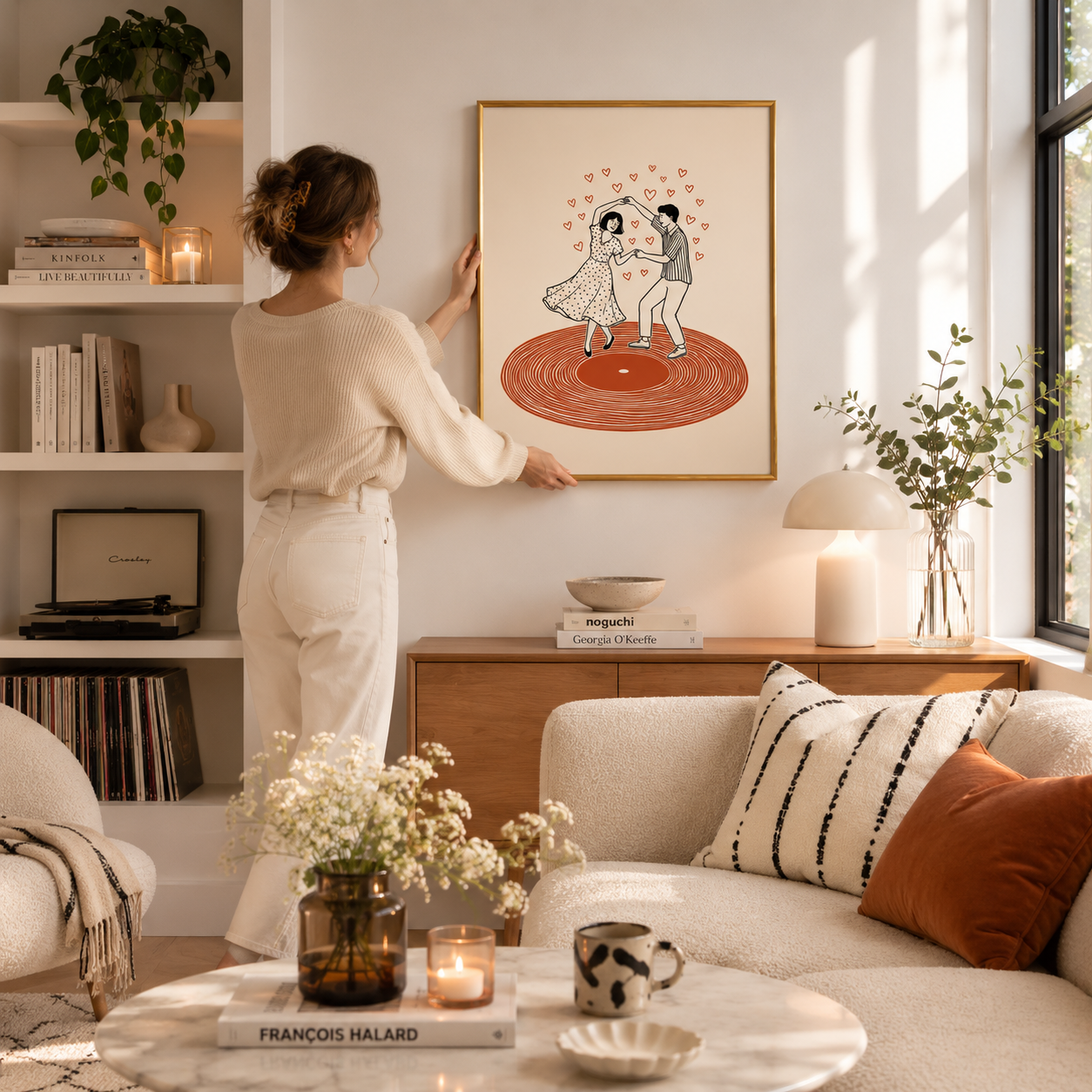 Dancing on Vinyl Poster – Romantic Music Wall Art