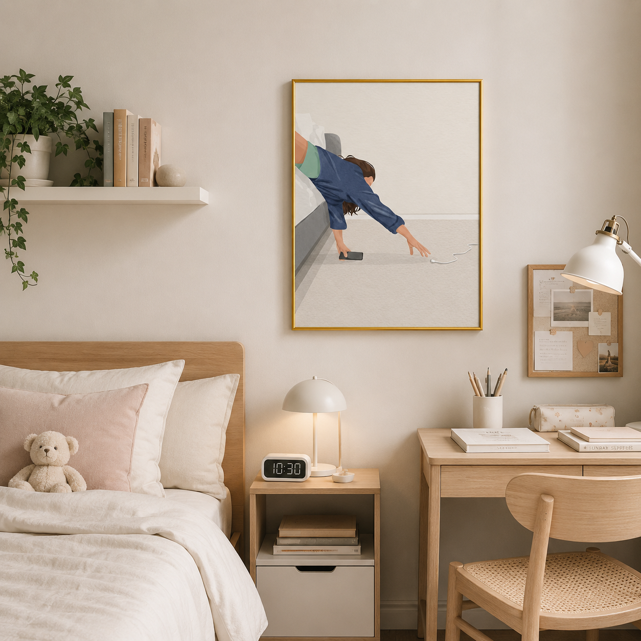 Low Battery Mood Poster – Minimalist Modern Lifestyle Wall Art