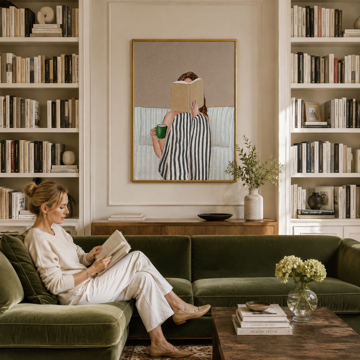 Morning Chapters Poster – Cozy Reading Wall Art