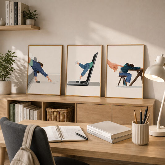 Burnout Mode Poster – Minimalist Modern Lifestyle Wall Art