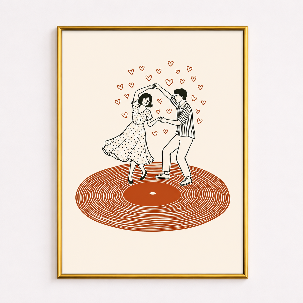 Dancing on Vinyl Poster – Romantic Music Wall Art