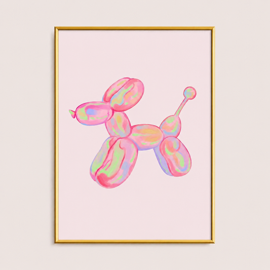 Rainbow Balloon Dog Poster – Modern Pop Art Wall Decor