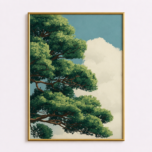 Whispering Pine Tree Poster – Serene Nature Wall Art