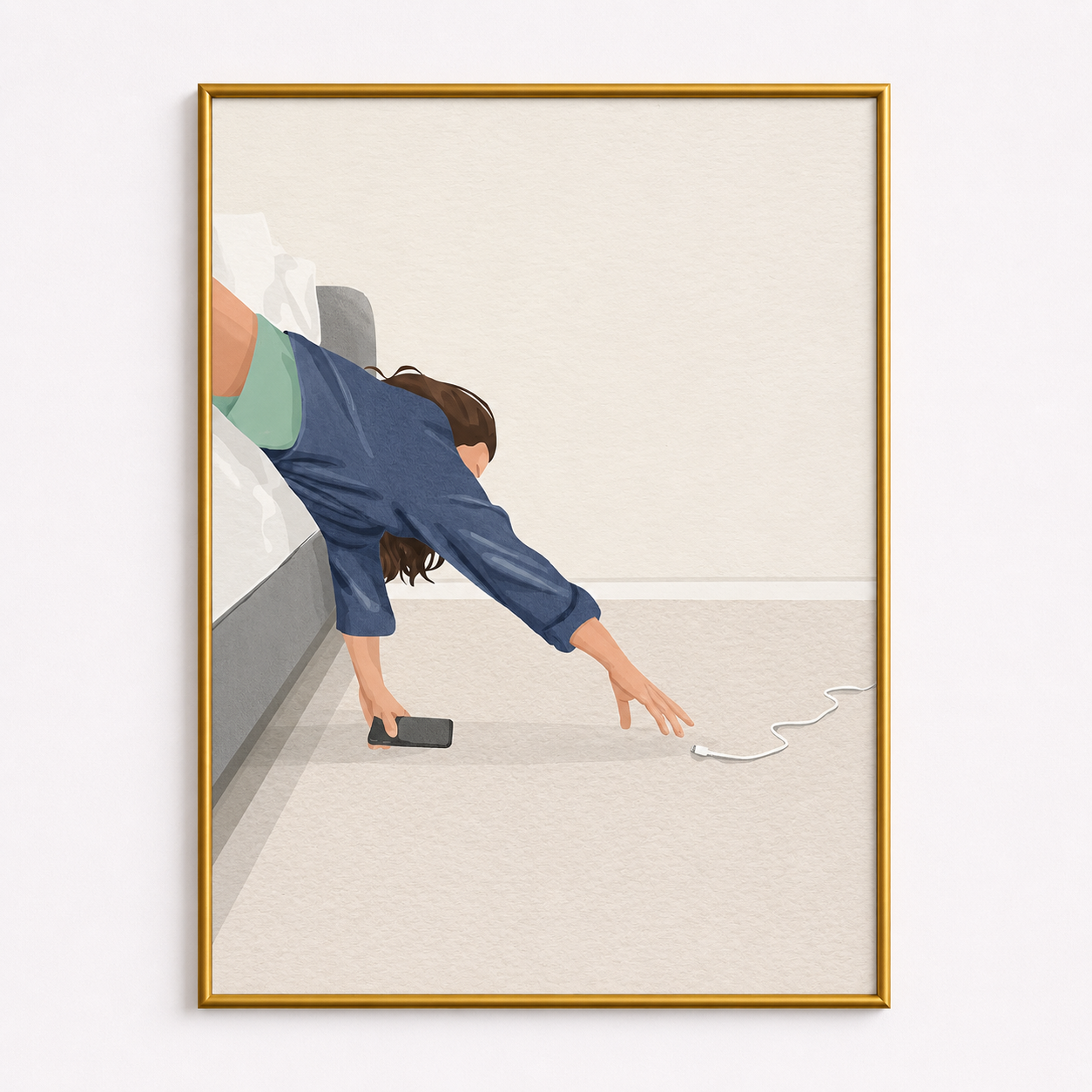 Low Battery Mood Poster – Minimalist Modern Lifestyle Wall Art