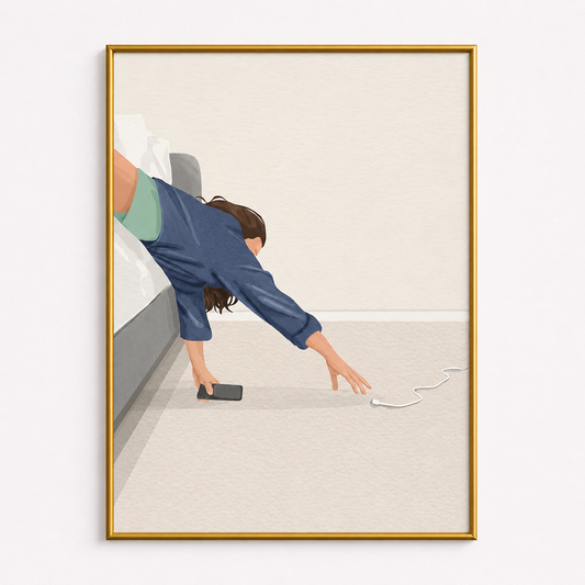Low Battery Mood Poster – Minimalist Modern Lifestyle Wall Art