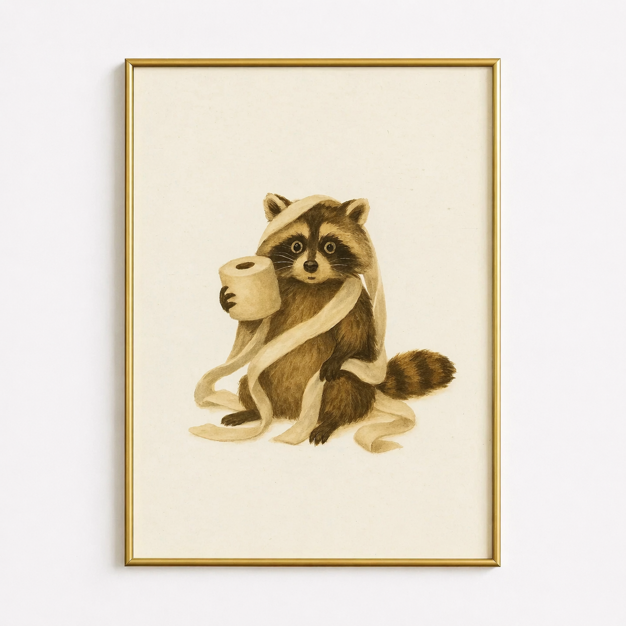 Emergency Roll – Funny Raccoon Poster