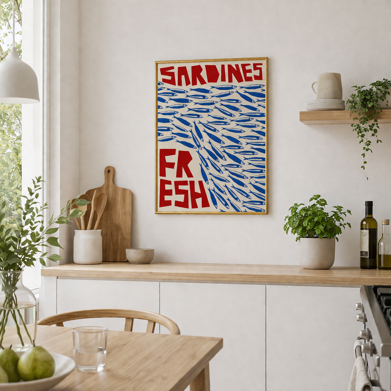 Sardines Fresh – Vintage Seafood Poster