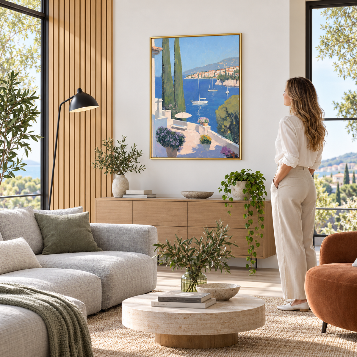 Riviera Afternoon Mediterranean Coastal Poster