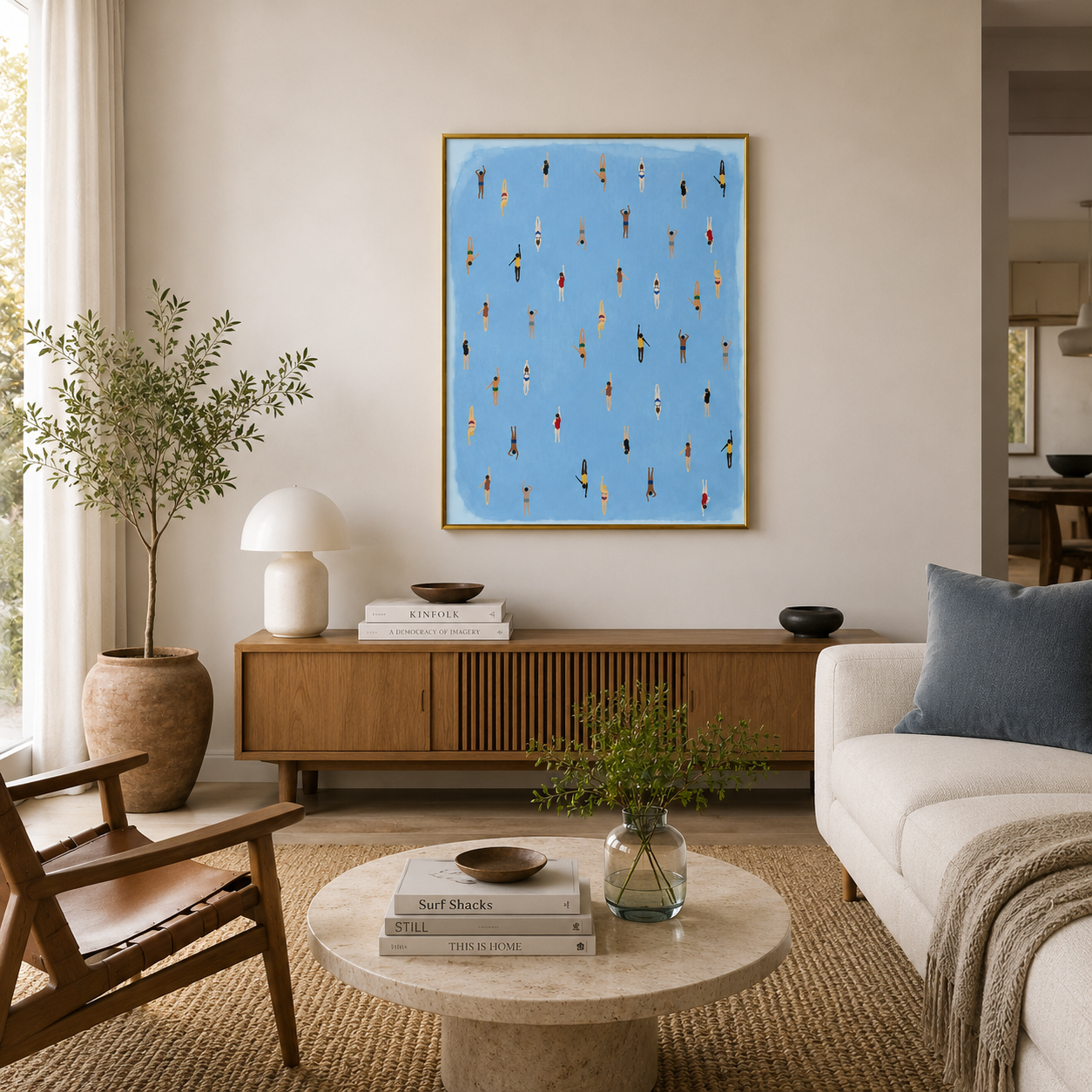 Summer Divers Poster – Minimalist Pool Wall Art