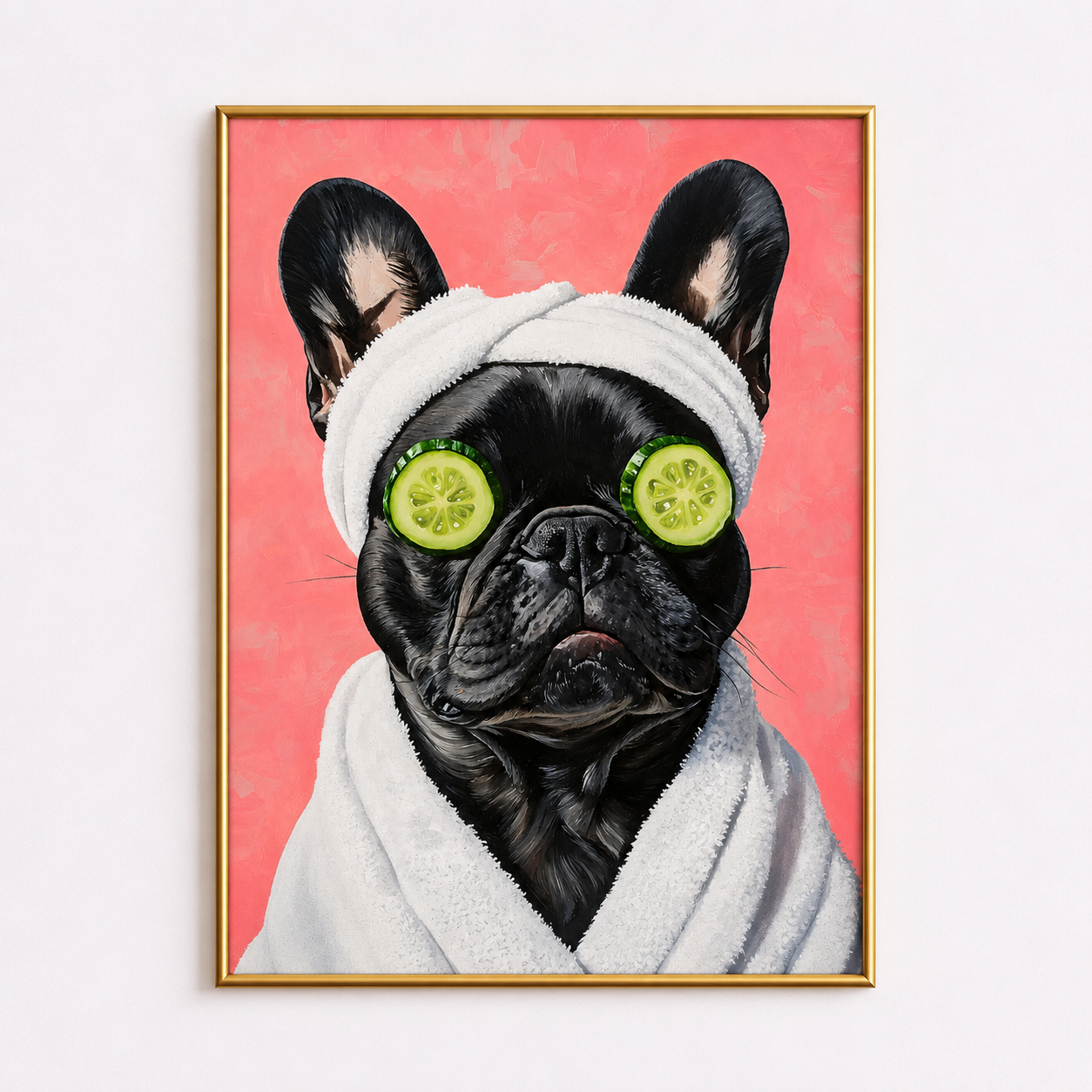 French Bulldog Spa Poster – Cute Dog Bathroom Wall Art