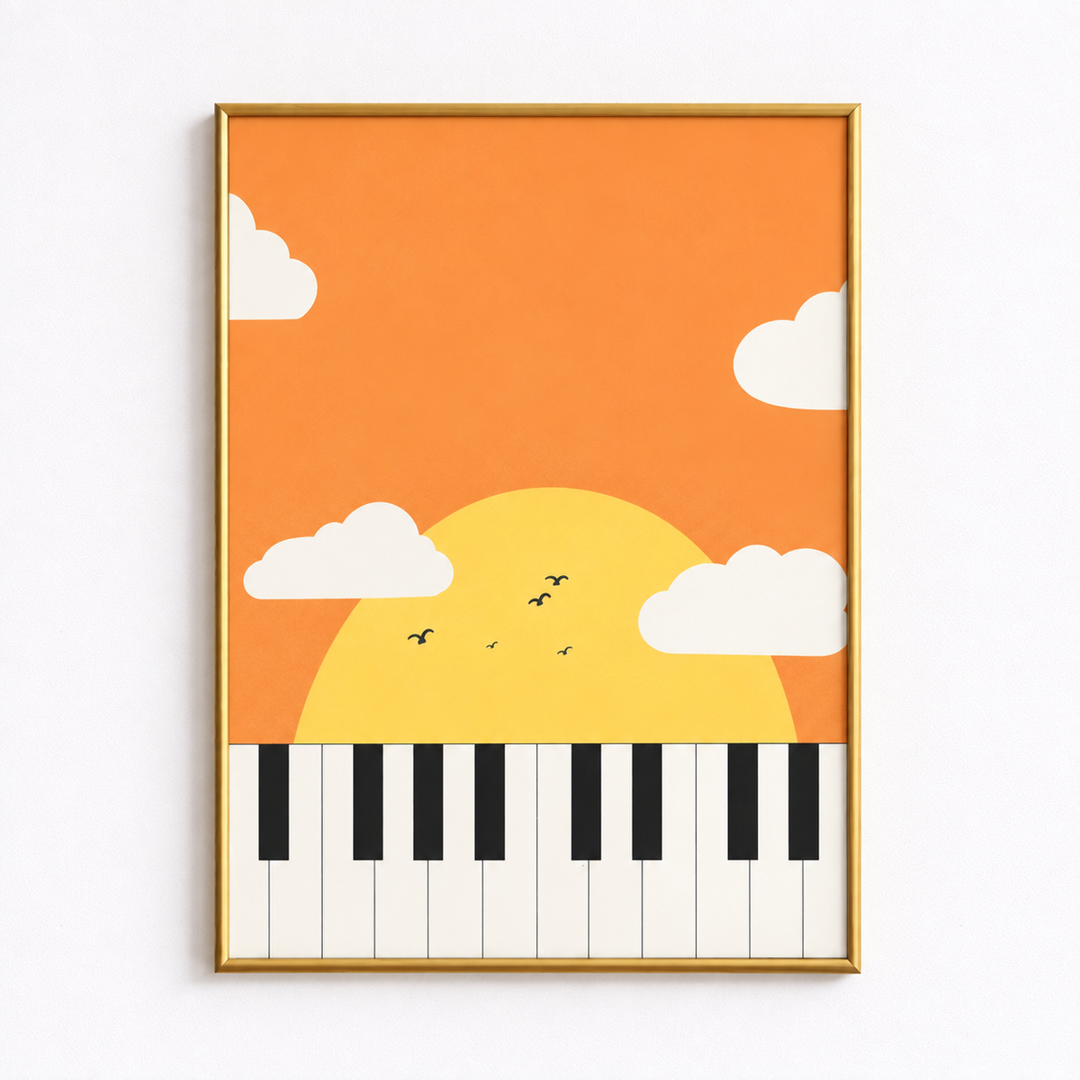 Sunset Sonata Piano Sunset Art Poster