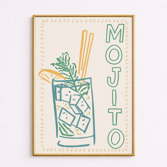 Mojito – Minimal Cocktail Wall Art