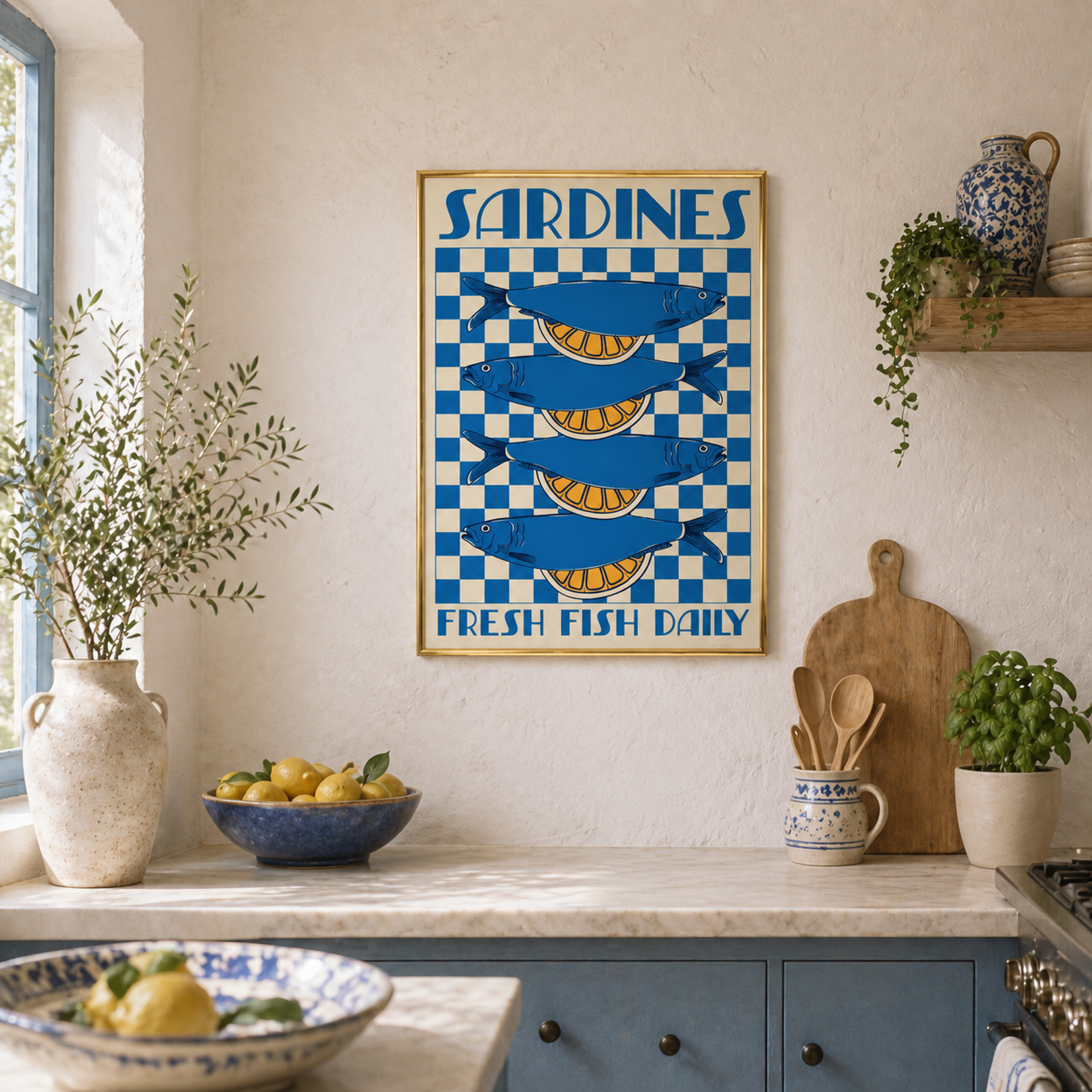Sardines Fresh Fish Daily – Vintage Kitchen Poster