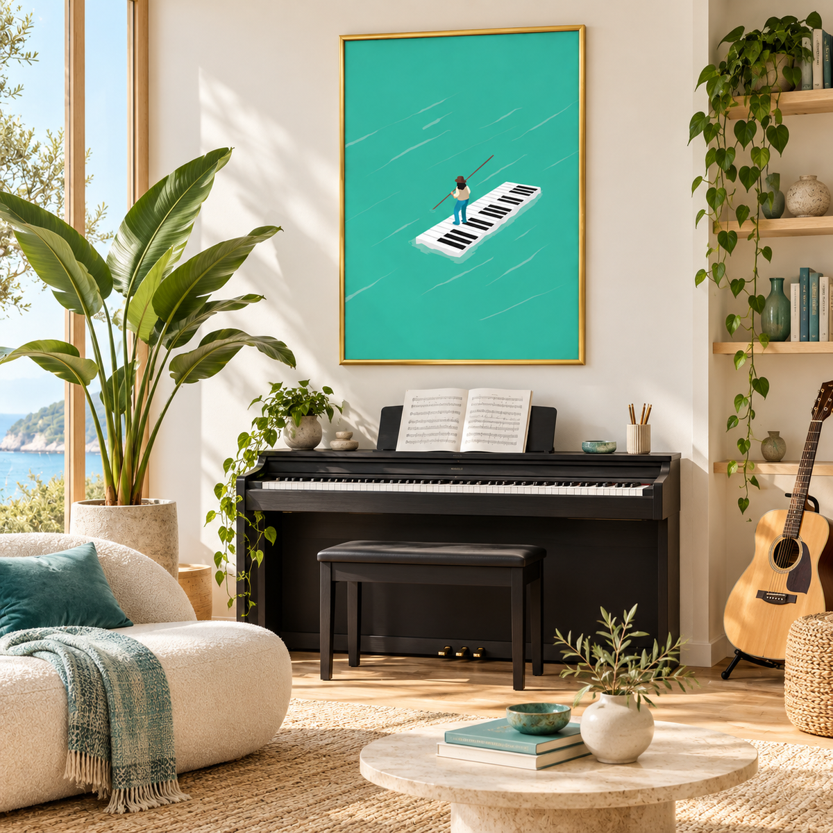 Piano Voyage Musical Journey Art Poster
