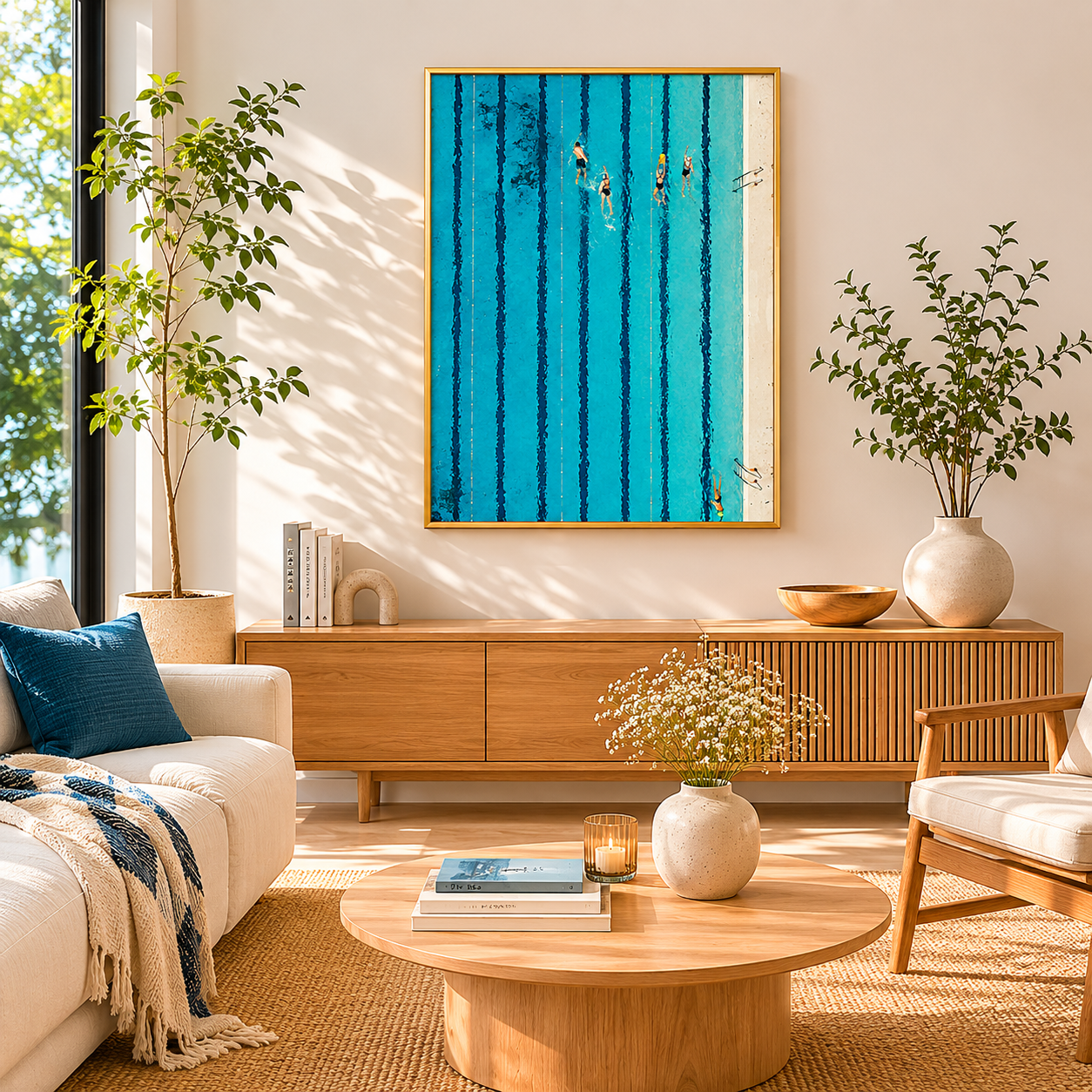 Endless Laps Poster – Modern Pool Photography Wall Art