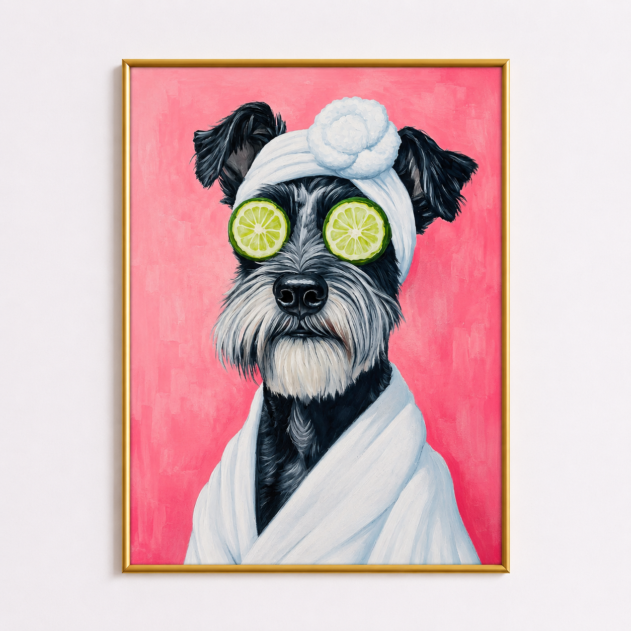Schnauzer Spa Day Poster – Cute Dog Bathroom Wall Art