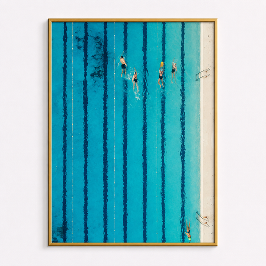 Endless Laps Poster – Modern Pool Photography Wall Art