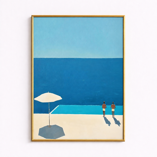 Poolside Horizon Minimal Coastal Poster