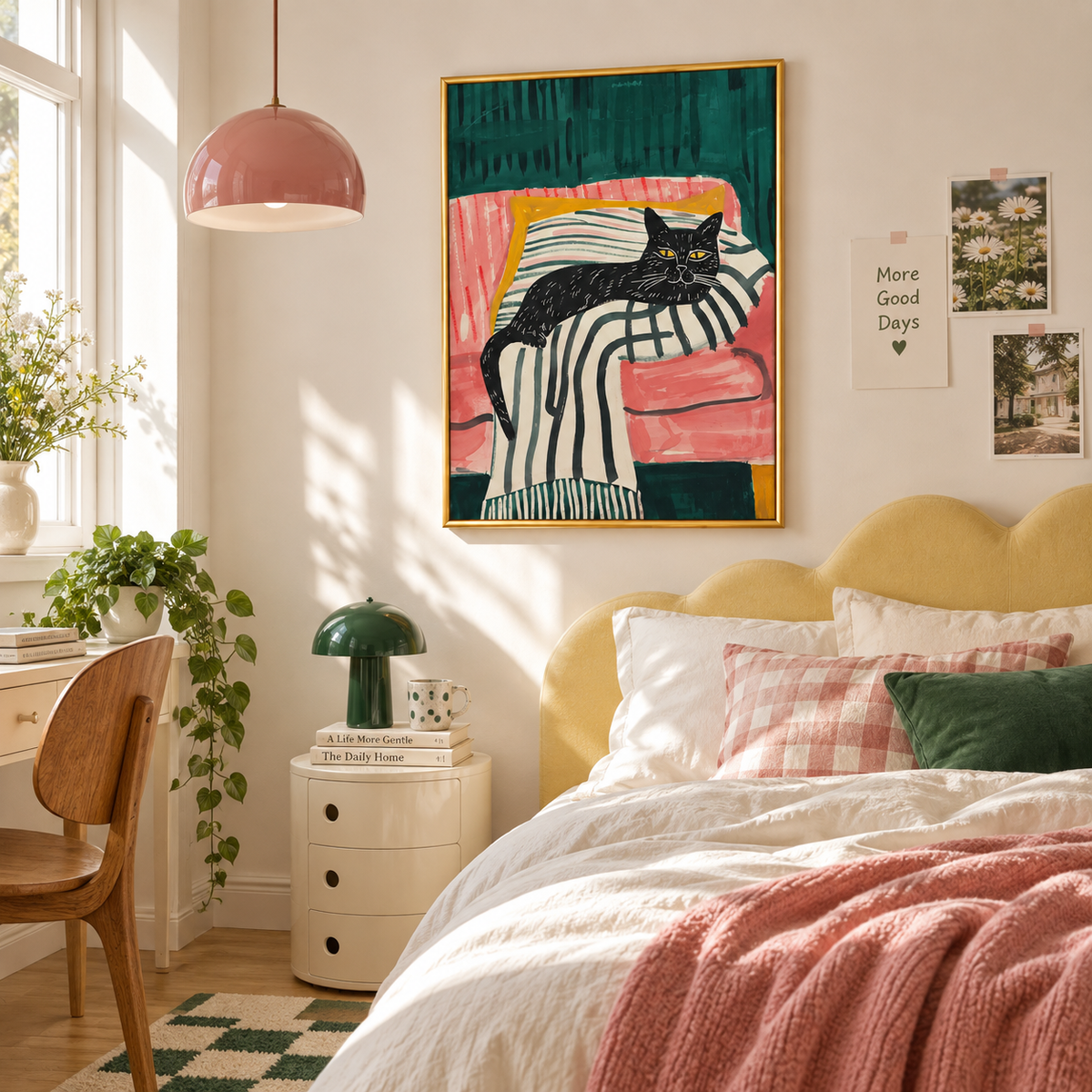 Midnight Lounger Black Cat Art Poster