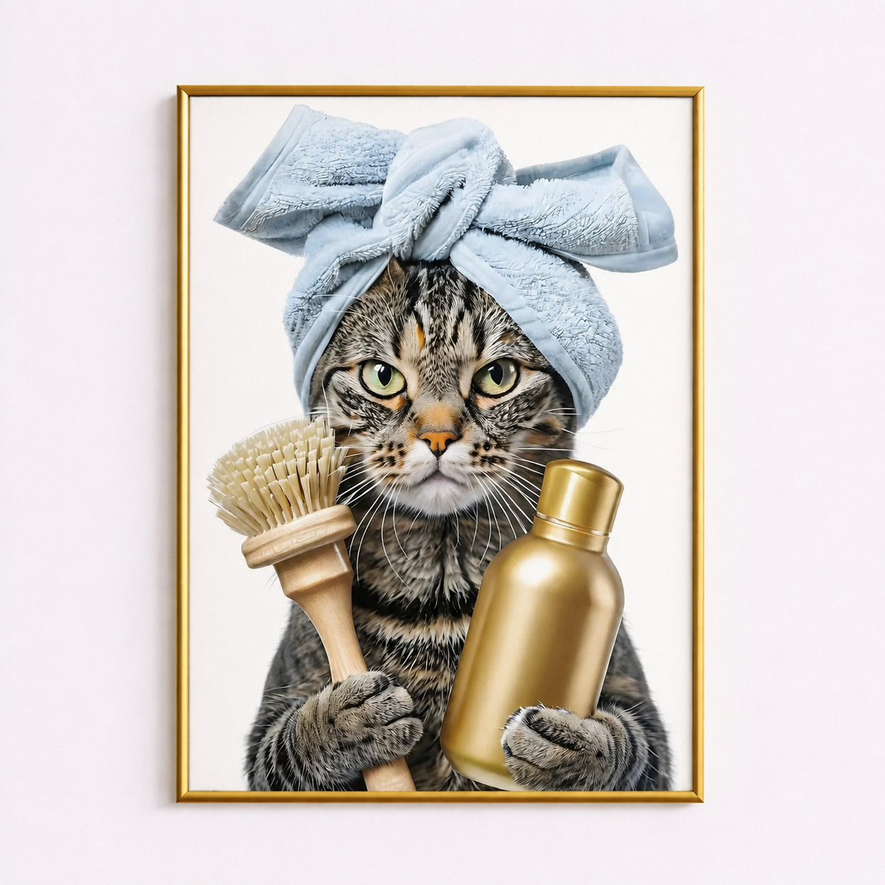 Cat Spa Day Poster – Funny Bathroom Cat Wall Art