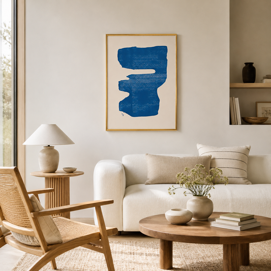 Cobalt Form Poster – Minimalist Abstract Wall Art