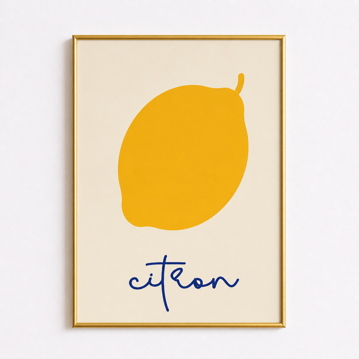 Minimal Lemon Poster – Scandinavian Fruit Wall Art