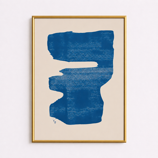 Cobalt Form Poster – Minimalist Abstract Wall Art