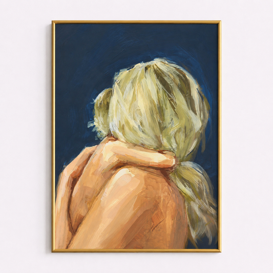 Quiet Embrace Poster – Contemporary Figurative Wall Art