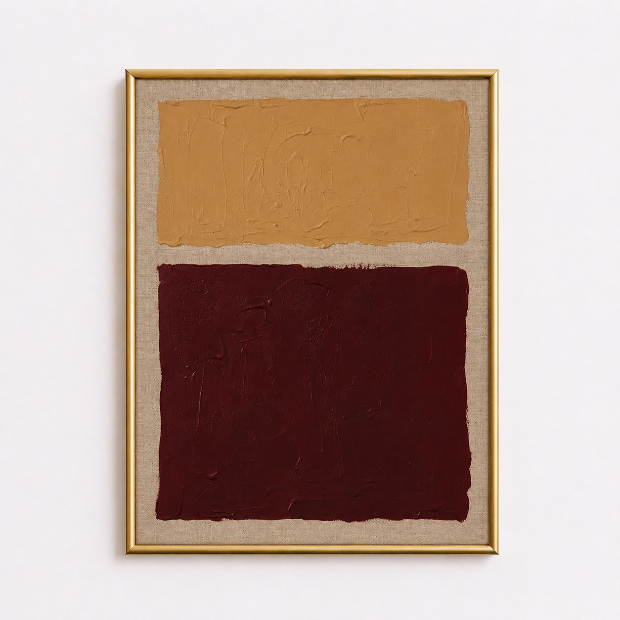 Burgundy & Ochre Abstract Poster – Modern Minimalist Wall Art